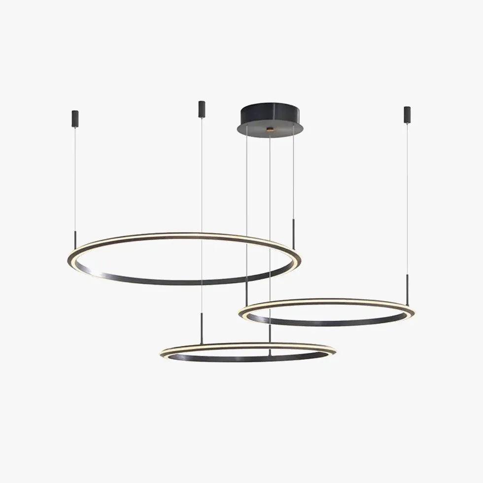 Modern LED Pendant Light with Single Ring Design - Thin Wire Hanging Fixture for Kitchen Island, Dining Room, or Bedroom Lighting