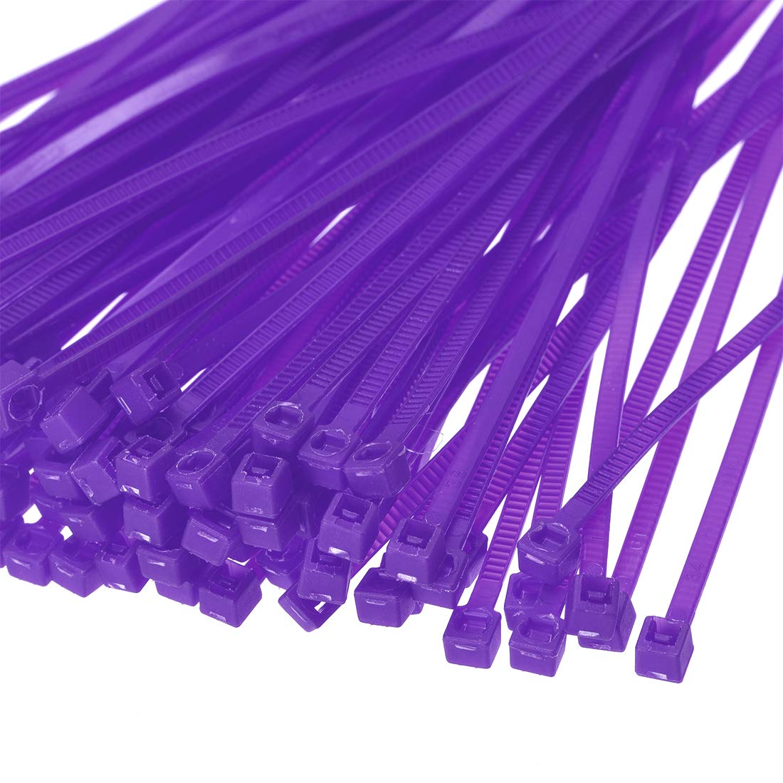 uxcell 4 Inch Nylon Self-Locking Cable Ties - 100pcs Purple Zip Ties (0.09