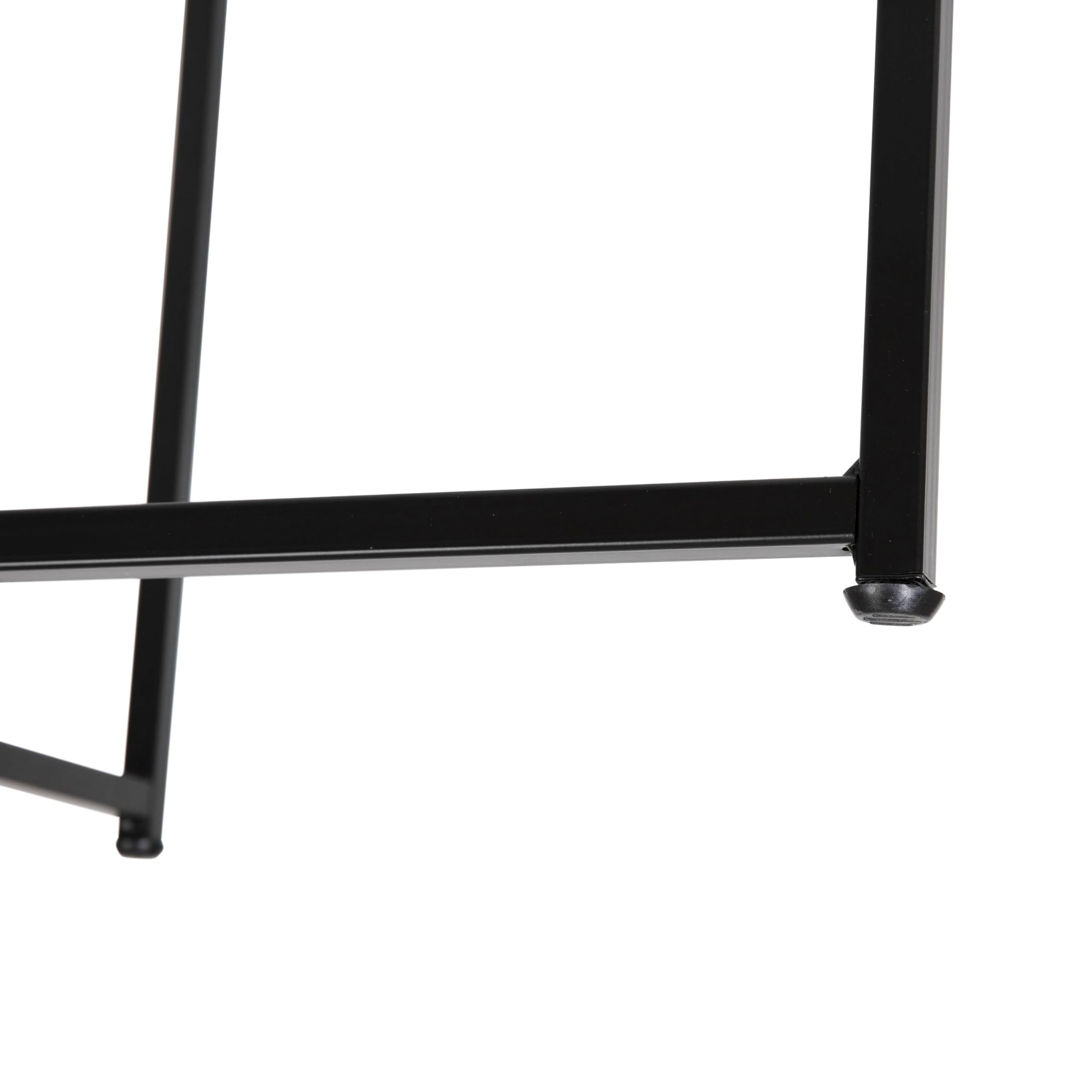 Hampstead Collection Modern Walnut Finish Coffee Table with Crisscross Matte Black Frame - Stylish Living Room Centerpiece for Home Decor