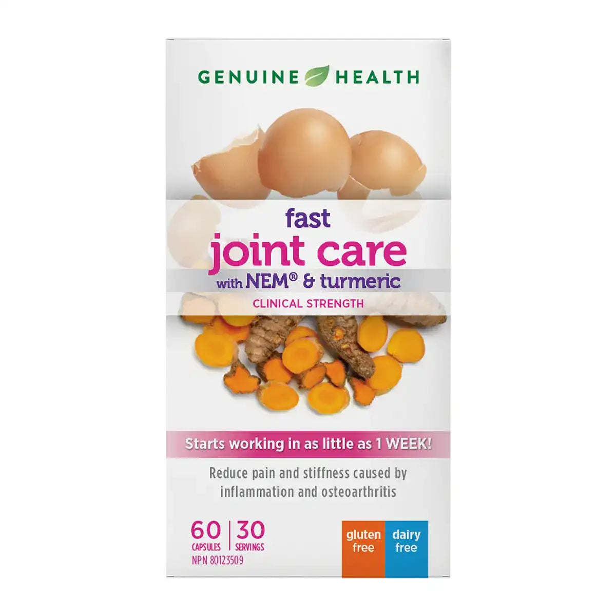 Genuine Health Fast Joint Relief Supplement with NEM & Turmeric - 60 Capsules for Arthritis Pain, Stiffness & Mobility Support - Ideal for Active Adults & Seniors