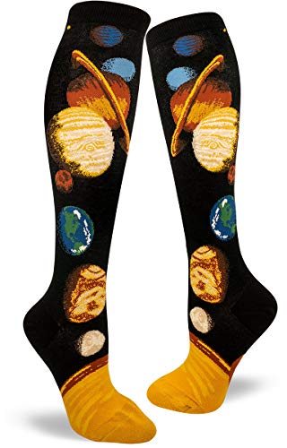 Solar System Knee High Socks in Black