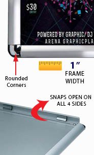 16x20 Wall Snap Frame Poster Sign Holder with Rounded Corners - Silver Aluminum Frame for Home, Office, or Retail Display