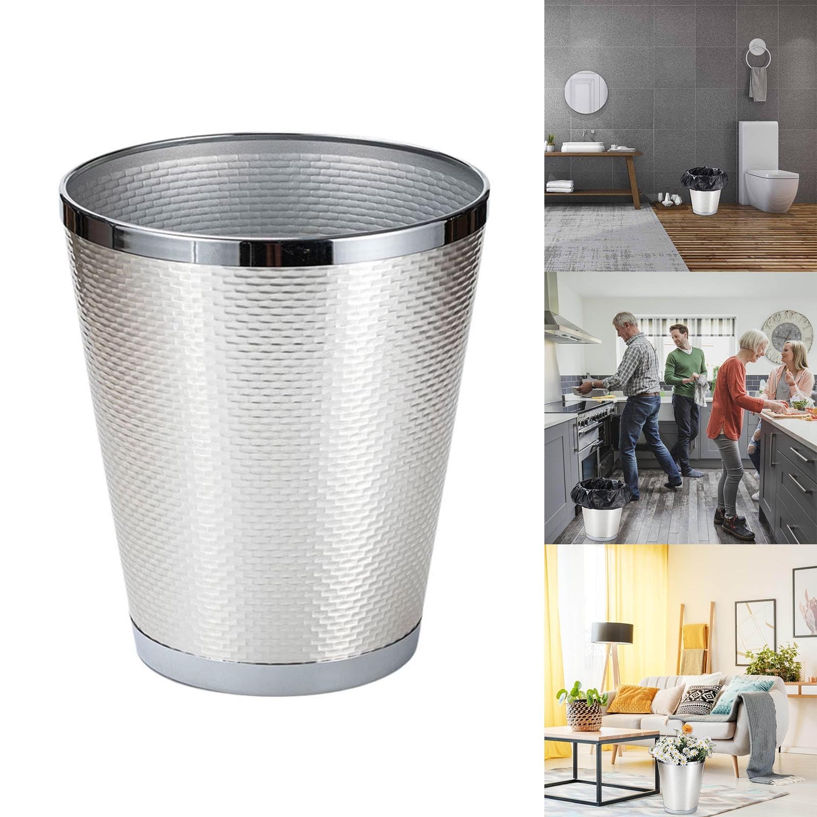 Multipurpose Metal Garbage Can & Plant Holder - Durable Waste Bin & Decorative Flower Pot for Home, Office, Garden | Perfect for Trash Disposal & Indoor/Outdoor Gardening