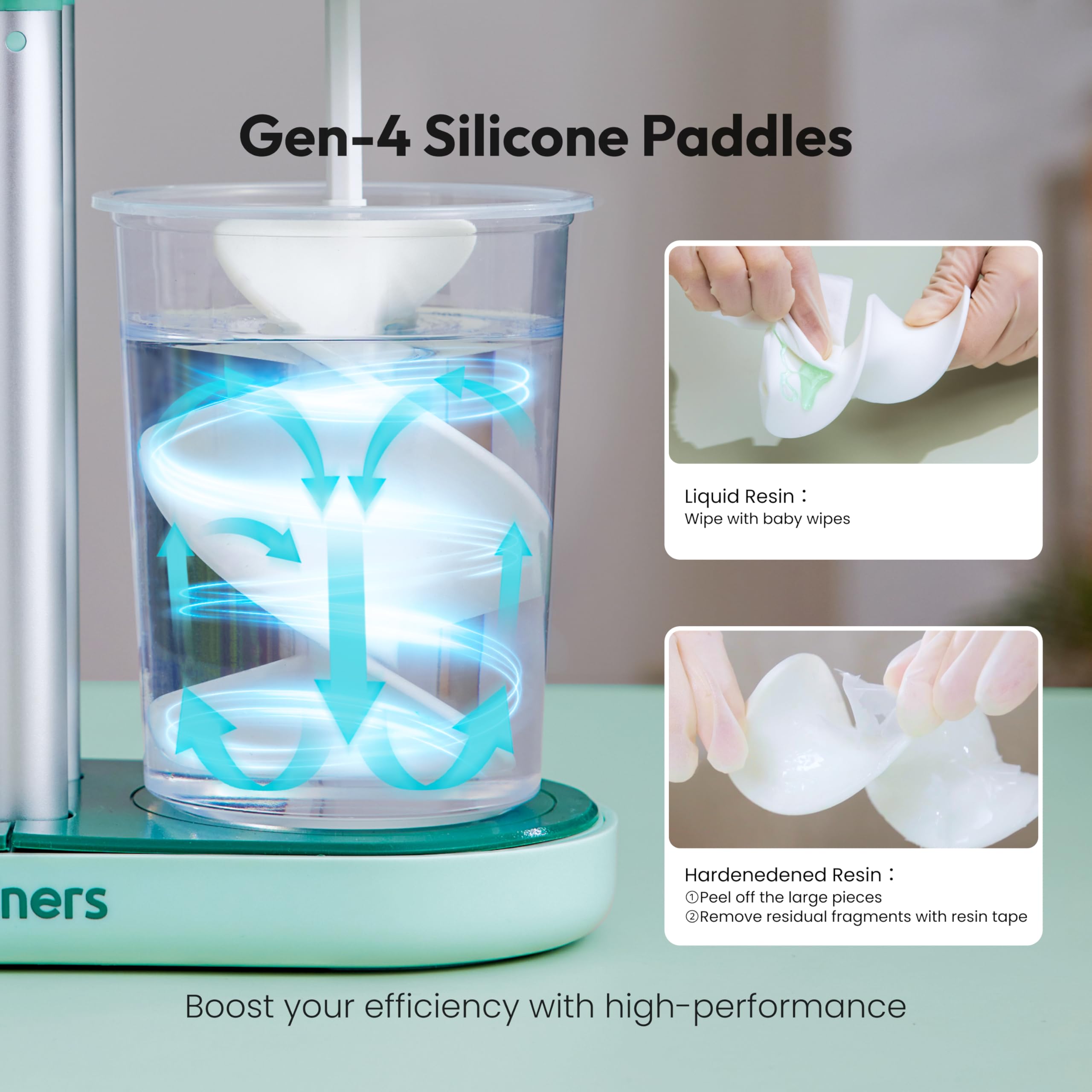 Dual-Head Rechargeable Epoxy Resin Mixer - Stepless Speed Control & Bubble-Free Mixing for Resin, Silicone, Paint, Soap Making - Perfect for DIY Crafts, Jewelry Making, and Art Projects (Patented)