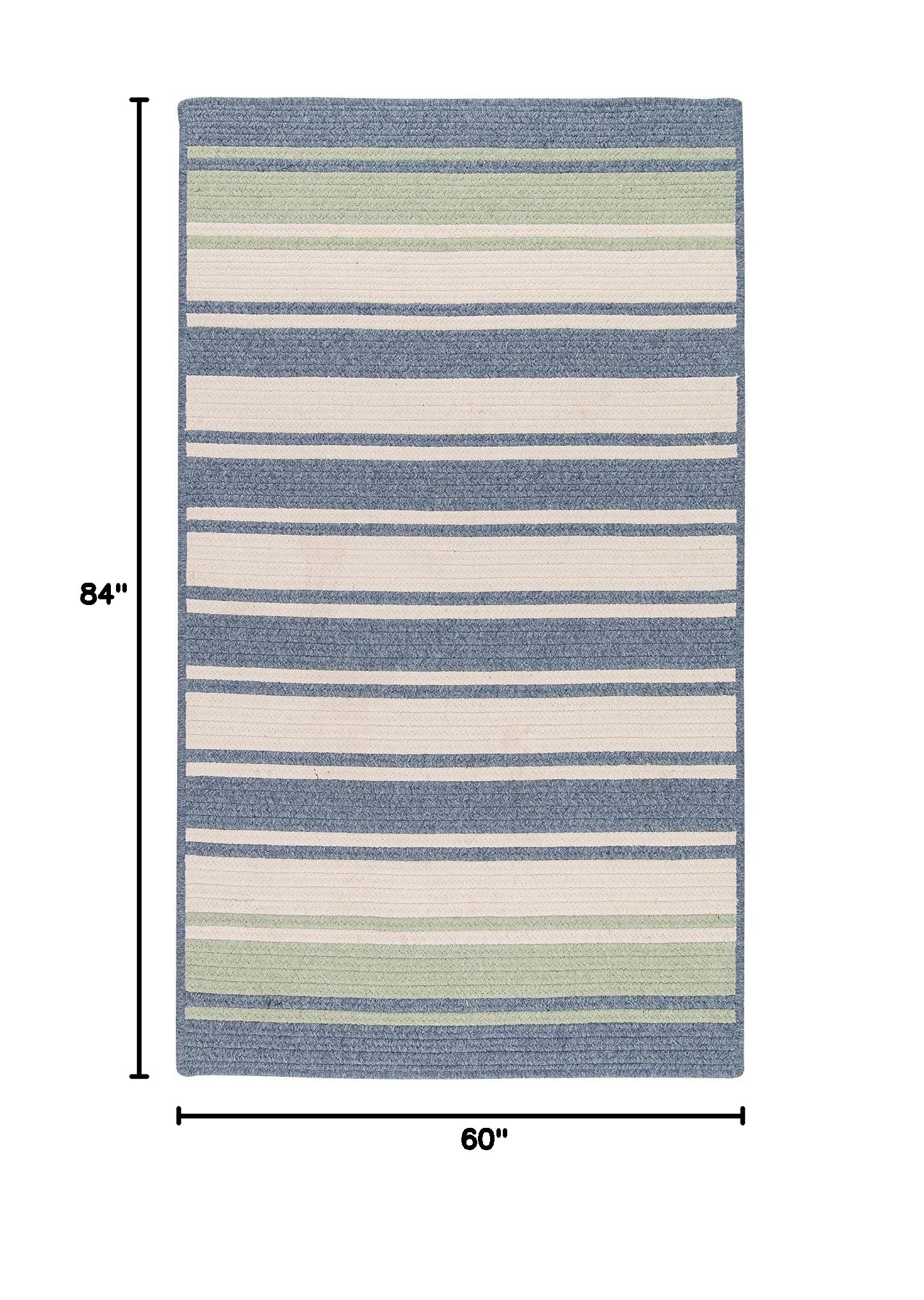Frazada Stripe Area Rug 5' x 7' - Light Blue & Mint Handwoven Cotton Rug for Living Room, Bedroom & Boho Decor