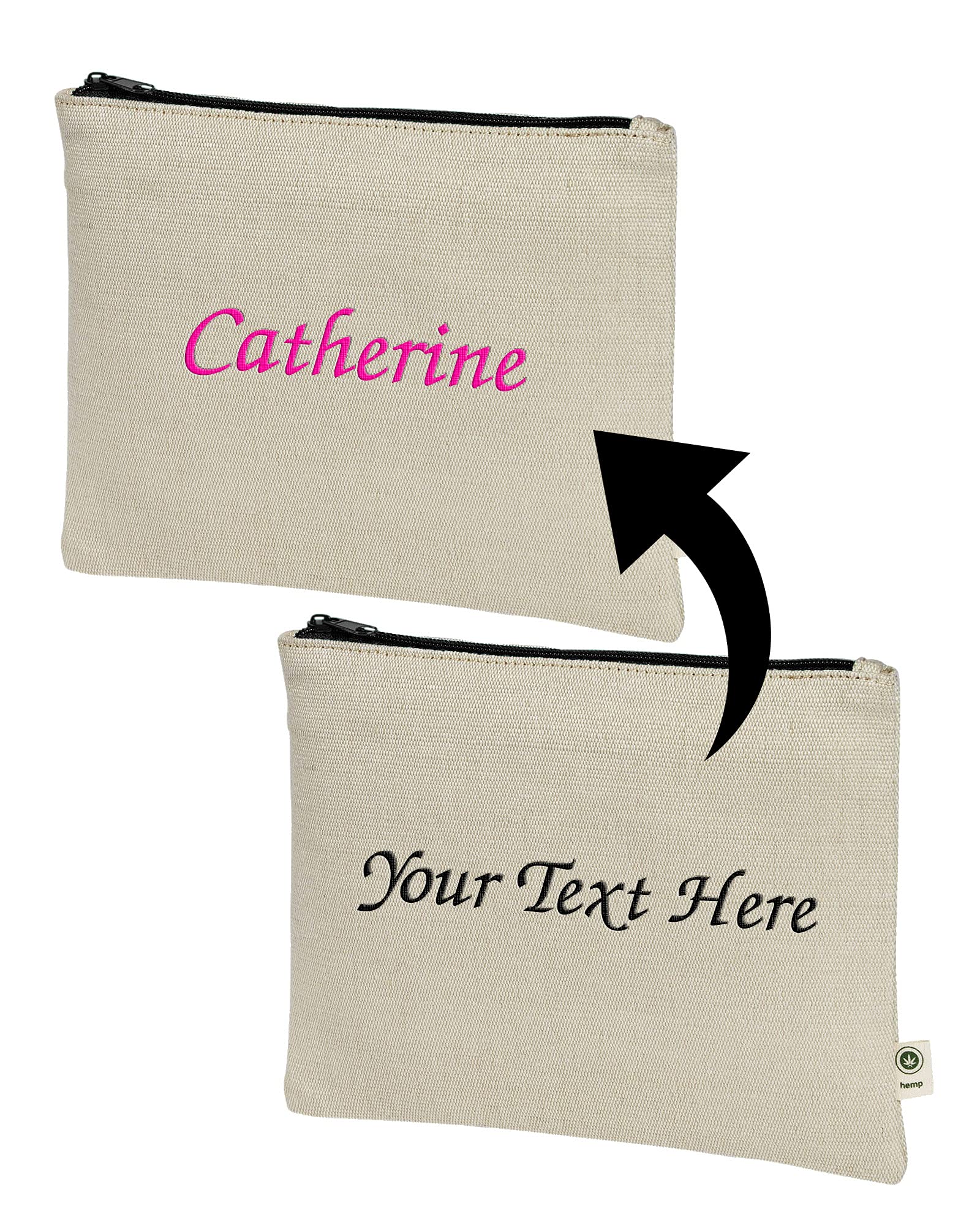 Custom Embroidered Makeup Bag with Personalized Text - Travel Cosmetic Pouch & Multi-Purpose Accessory Organizer - Perfect for Travel, Gifts, and Everyday Use