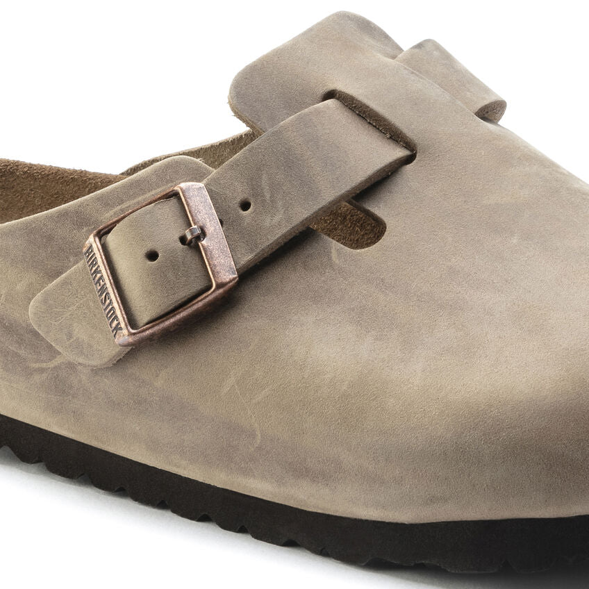 Birkenstock Boston Oiled Leather Soft Footbed Clog - Comfortable Unisex Slip-On Shoes in Tobacco Brown | Perfect for Home, Office & Casual Wear