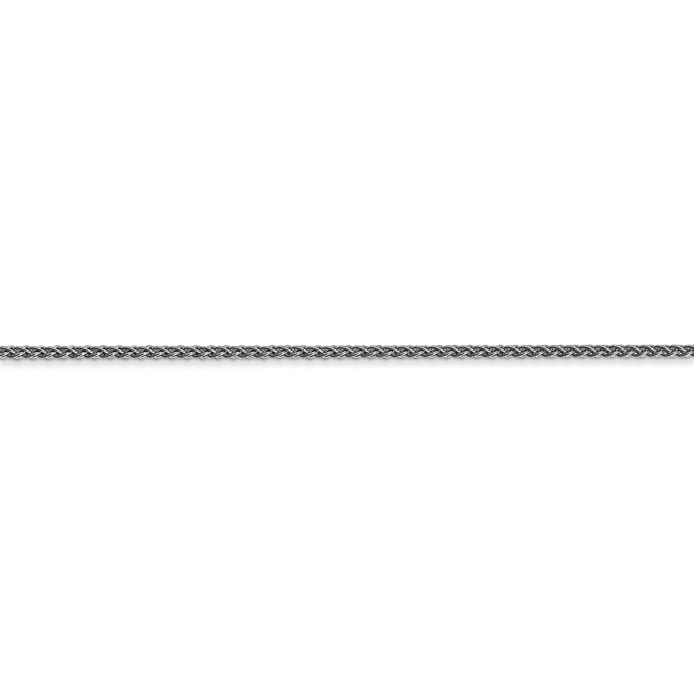 10K White Gold Solid Spiga Chain Anklet - 1.25mm Black Bow Detail, 10 Inch Adjustable Ankle Bracelet for Women | Elegant Gift for Bridesmaids, Birthday & Anniversary