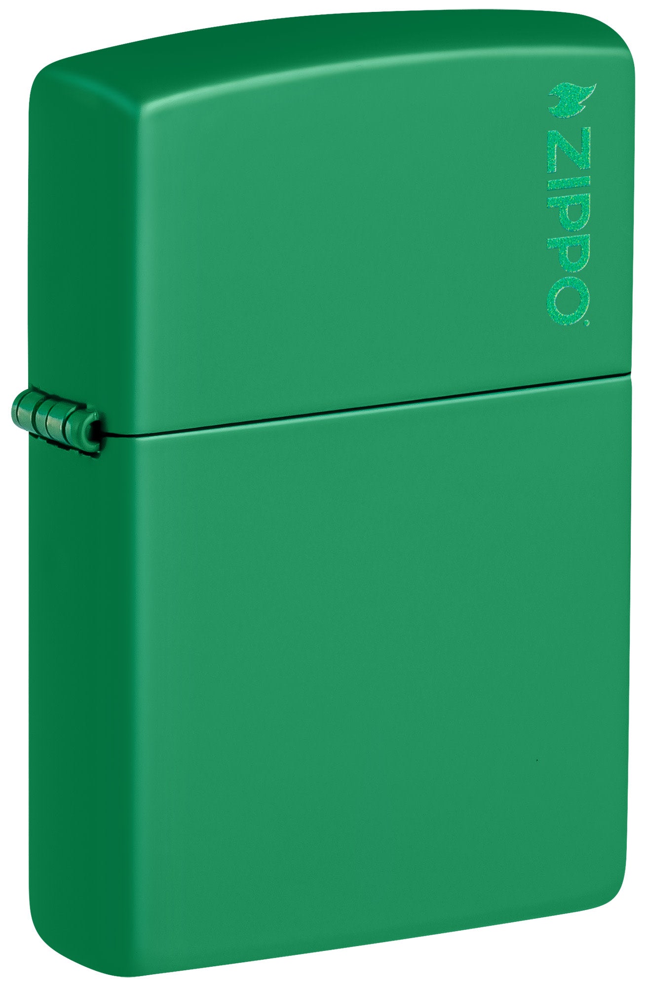 Classic Grass Green Matte Zippo Lighter with Logo - Windproof Refillable Metal Lighter for Outdoor Camping, Hiking & Everyday Carry (EDC)