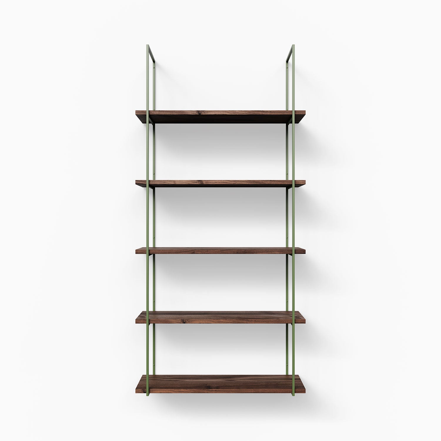 Lloyd Walnut 5 Tier Wooden Bookshelf - Rustic Display Shelf for Living Room, Bedroom & Office Storage | Perfect for Books, Plants & Home Decor