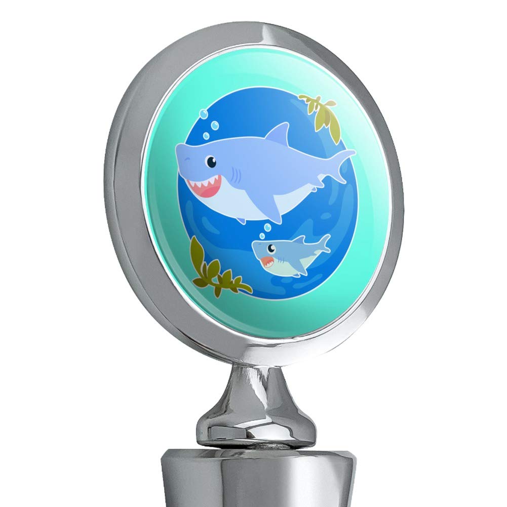 Momma Shark & Baby Shark Ocean-Themed Wine Bottle Stopper - Perfect for Beach Parties, Gifts & Shark Lovers