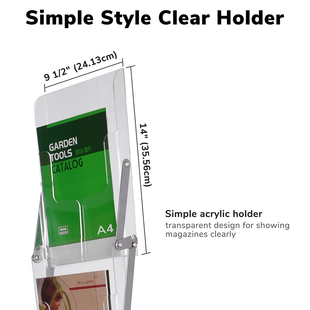 TheLAShop Literature Stand - 4 Pocket Magazine & Brochure Holder Rack for Office, Home, or Retail Display - Perfect for Organizing Books, Menus, and Flyers