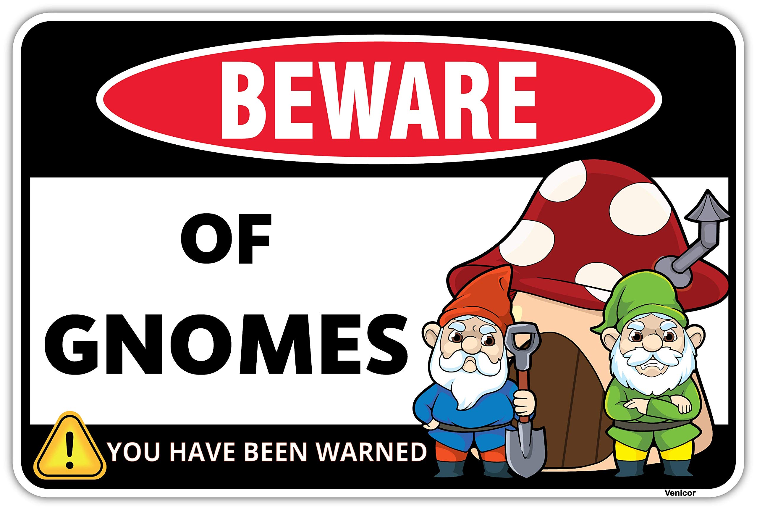 Venicor Funny Gnome Sign Decor - 8x12 Inch Aluminum Garden & Home Decor - Cute Gnome Gifts for Women, Housewarming, Birthday - Perfect for Patio, Yard, Living Room, Office Decorations