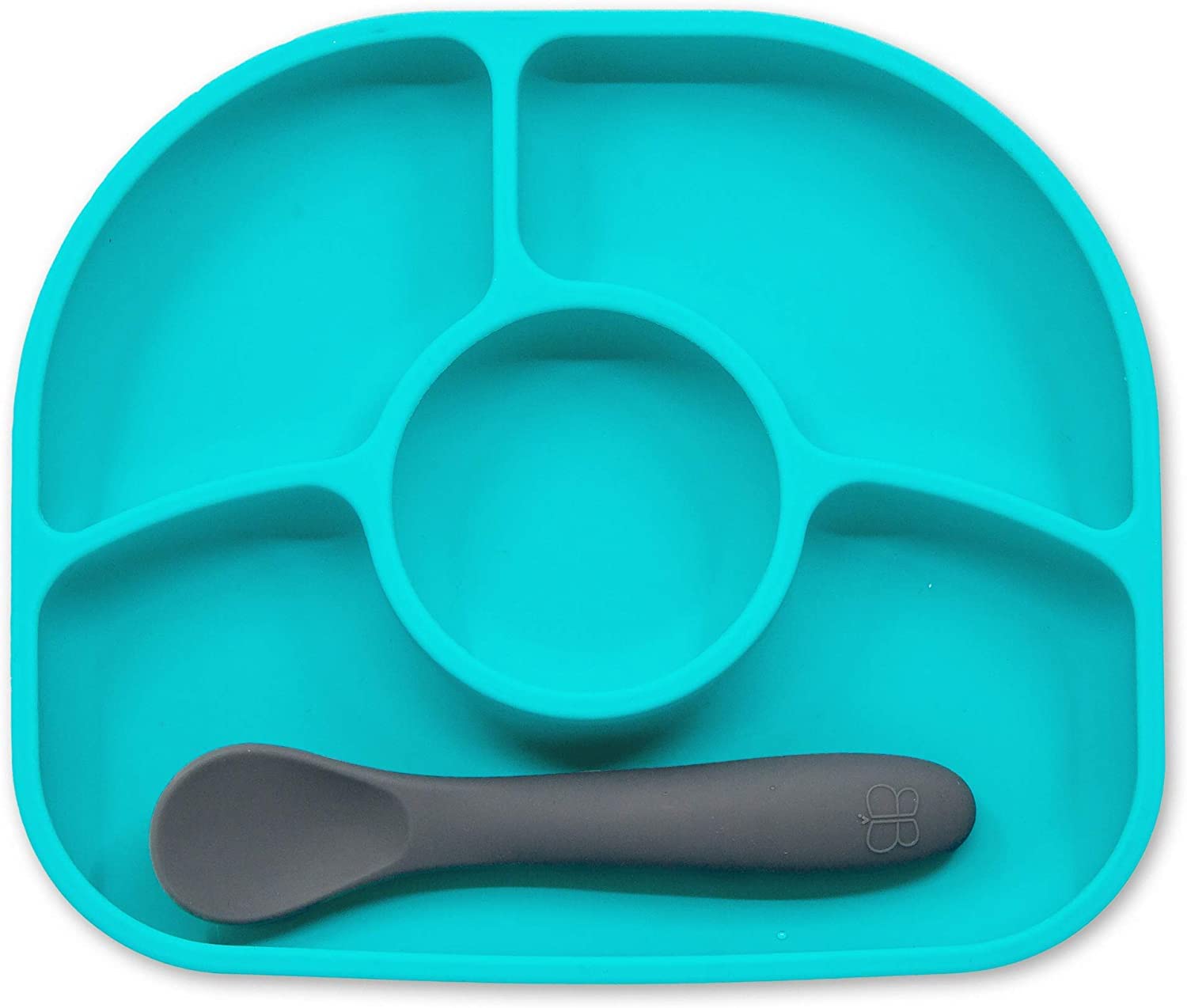 BBLÜV Yümi Silicone Suction Plate & Spoon Set for Babies - Non-Slip, Anti-Spill Feeding Dish with Spoon for Infants & Toddlers | BPA-Free, Microwave & Dishwasher Safe (Aqua Blue) | Perfect for Highchair, Travel & Mess-Free Mealtime