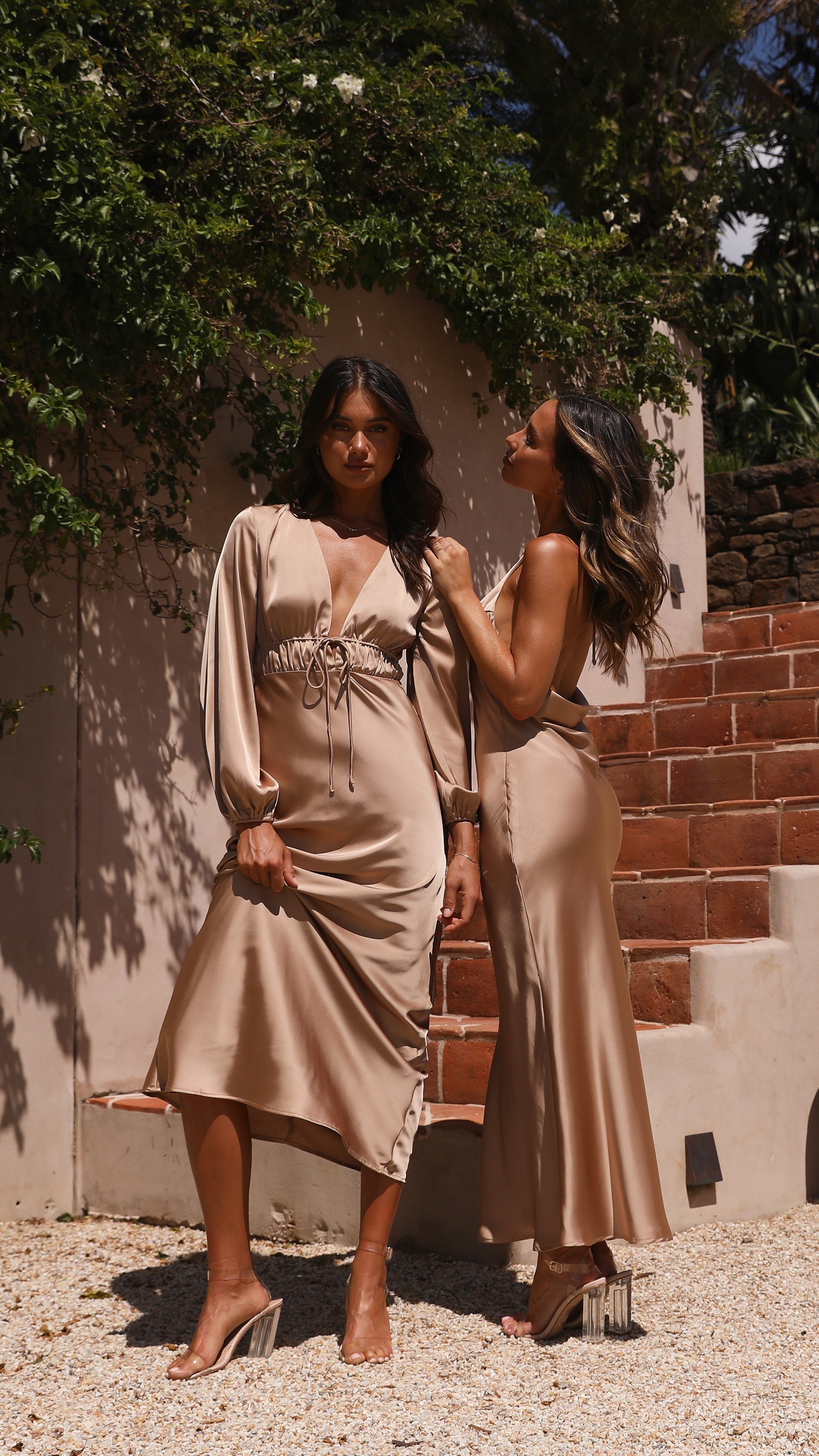 Amara Maxi Dress in Latte - Elegant Long Flowy Summer Dress for Women | Perfect for Beach Vacations, Weddings & Casual Outings