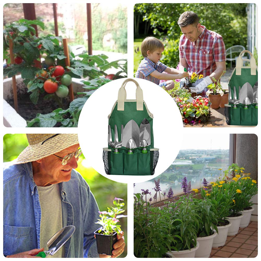 11-Piece Gardening Tool Set with Tote Bag & Adjustable Apron - Complete Garden Tool Kit for Planting, Weeding & Landscaping - Ideal Gardening Gifts for Women & Men - Perfect for Home Gardeners, Backyard Planting & Outdoor DIY Projects