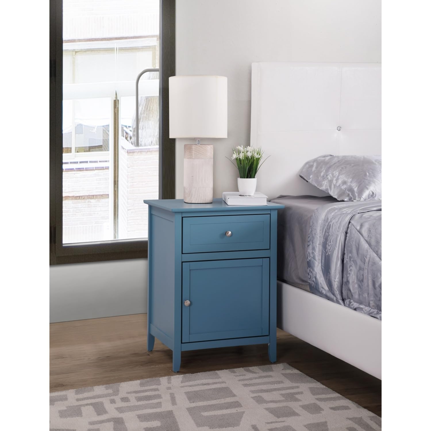 Teal Nightstand with Drawer - 25