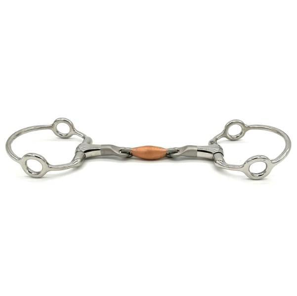AJR Copper LinkX Fixed Gag Bit - Horse Training Bit for Dressage & Jumping - Comfortable Copper Mouthpiece for Better Salivation & Control - Perfect for English Riding & Show Jumping