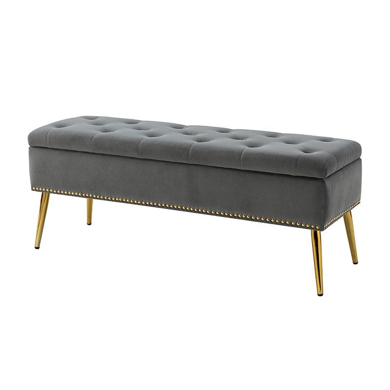 Lenore Upholstered Storage Bench with Cushion Seat - Modern Upholstered Ottoman for Bedroom, Living Room & Entryway - Multi-Functional Storage Furniture for Home Organization