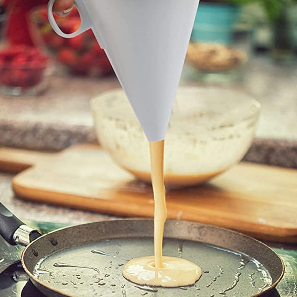 1PC White Adjustable Plastic Chocolate Funnel for Baking - Cookie, Cupcake, Pancake & Muffin Decorating - Easy to Use Kitchen Tool for Cake Icing, Dessert Making & DIY Baking Projects