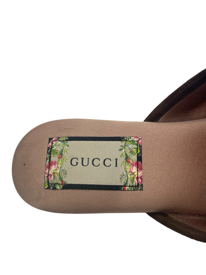 Gucci Velvet GG Monogram Crystal Mules for Women - Size 37 (US 7) - Luxury House Slippers for Home, Parties & Special Occasions