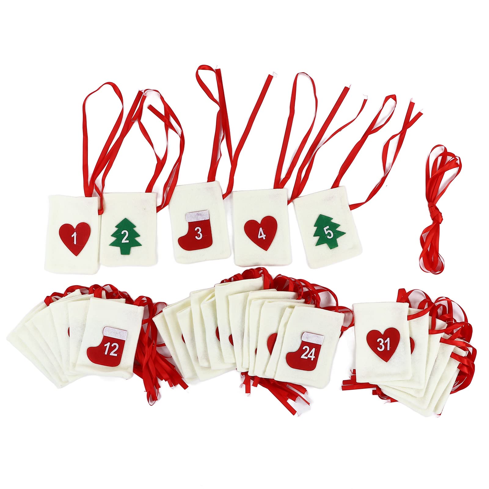 2022 Christmas Advent Calendar Bag - 21 Days Xmas Countdown Felt Gift Bags with Drawstring for Kids & Adults | DIY Holiday Decor, Candy Storage & Festive Home Decoration
