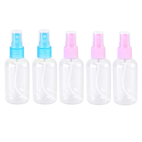 Healifty 50ml Small Terrarium Bottle Set - 5pcs Mini Refillable Plastic Spray Bottles for Perfume, Cleaning Solutions & Travel | Assorted Colors | DIY Home Decor, Aromatherapy & Essential Oil Storage