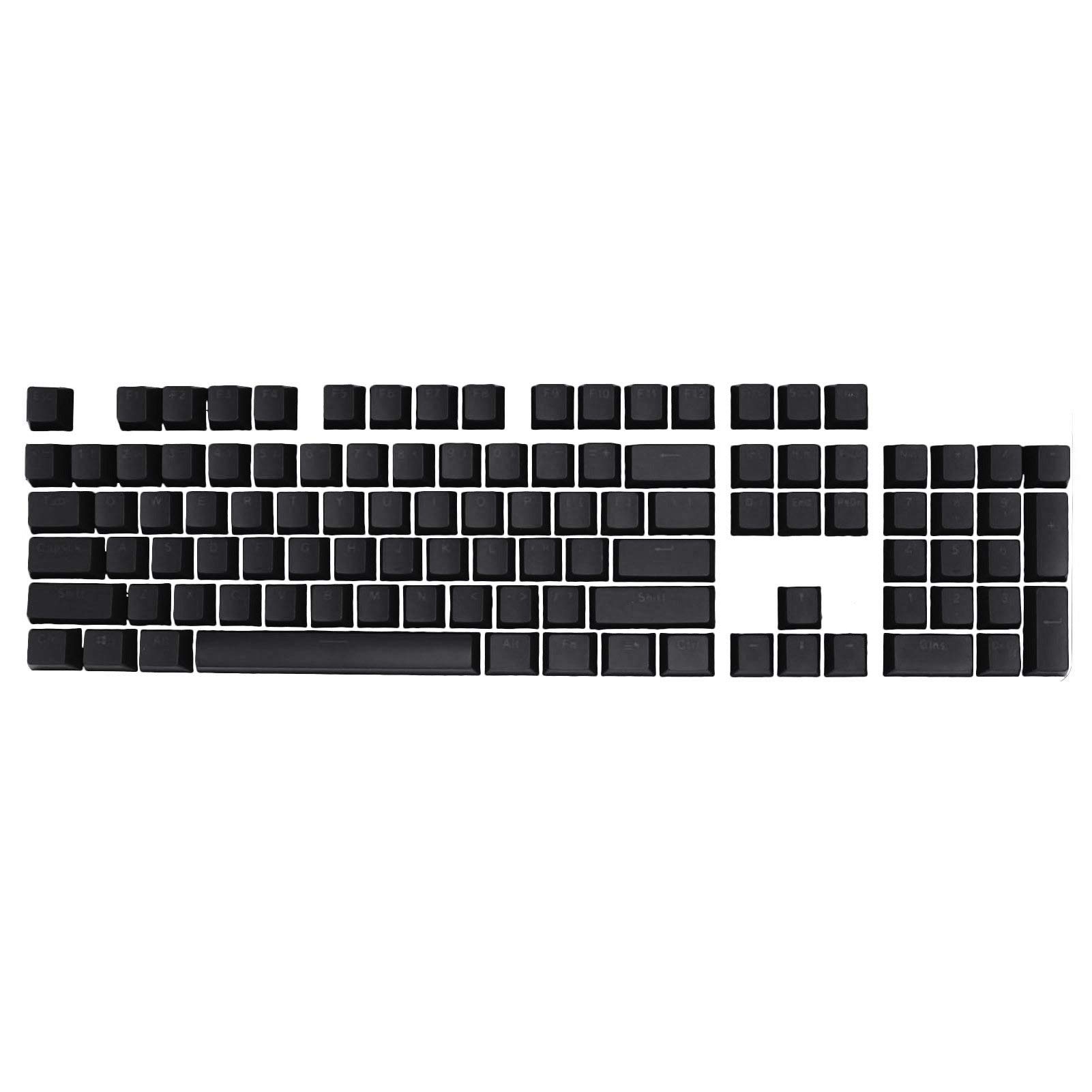 HEVIRGO 104Pcs Backlit Keycaps - ABS Universal OEM Replacement Keycaps for Mechanical Keyboards (Black) | Perfect for Gaming, Typing & Office Work