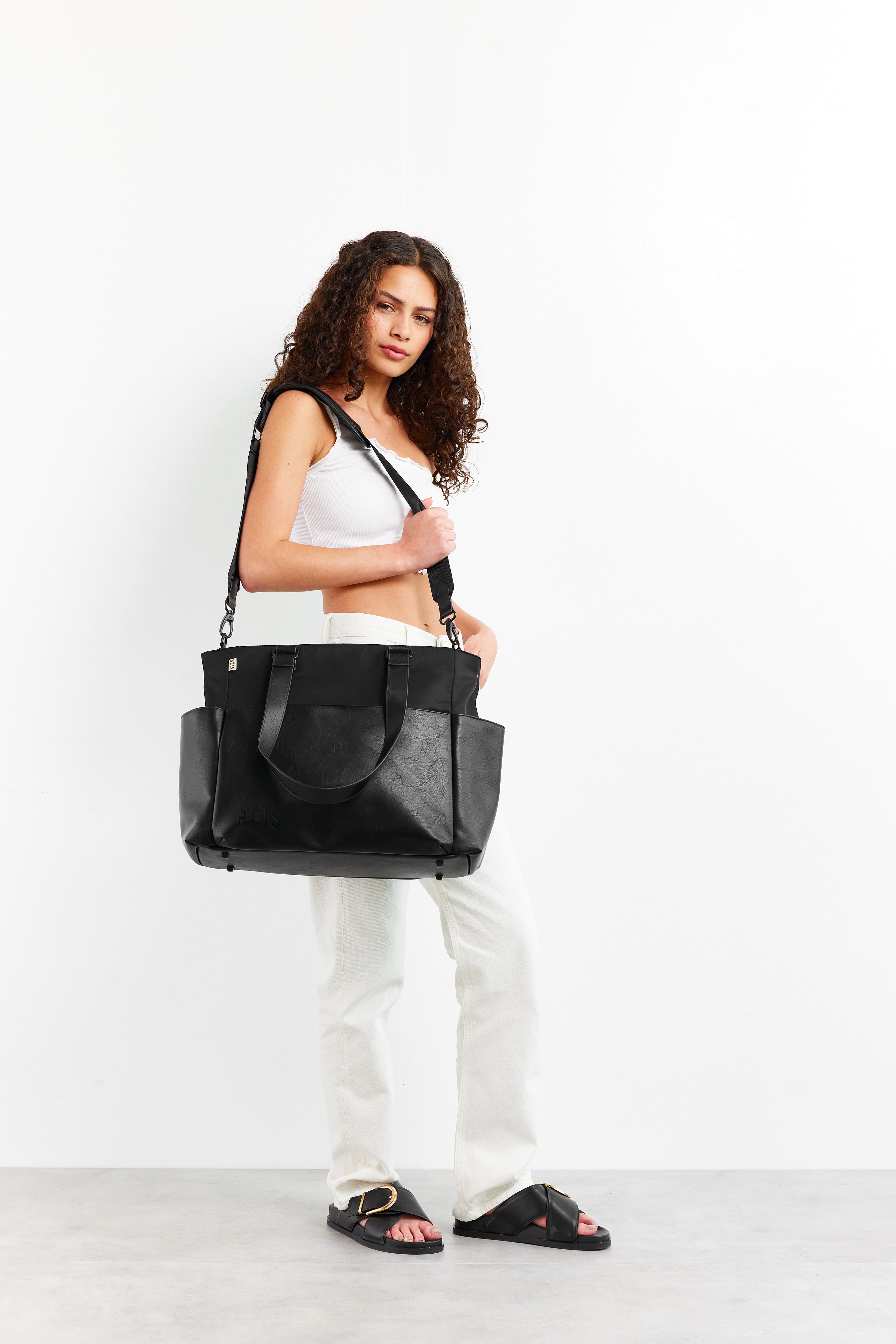Premium Black Diaper Bag for Moms - Large Waterproof Baby Bag with Insulated Bottle Pockets & Changing Pad - Perfect for Travel, Daycare & Outings
