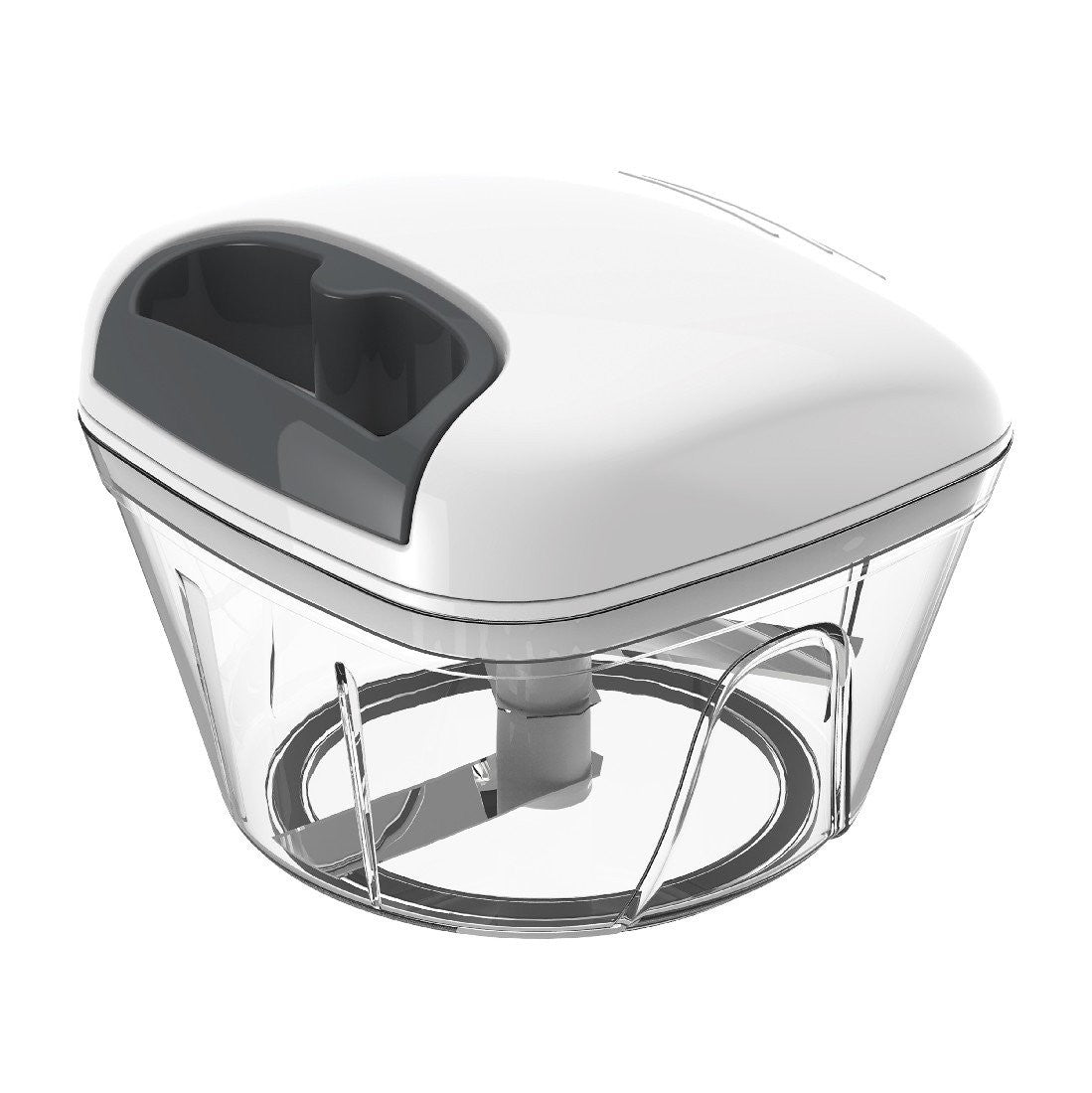 Appetito Manual Food Chopper - White & Grey Kitchen Gadget for Vegetables, Herbs, Nuts | Perfect for Meal Prep, Salads, Salsa & More