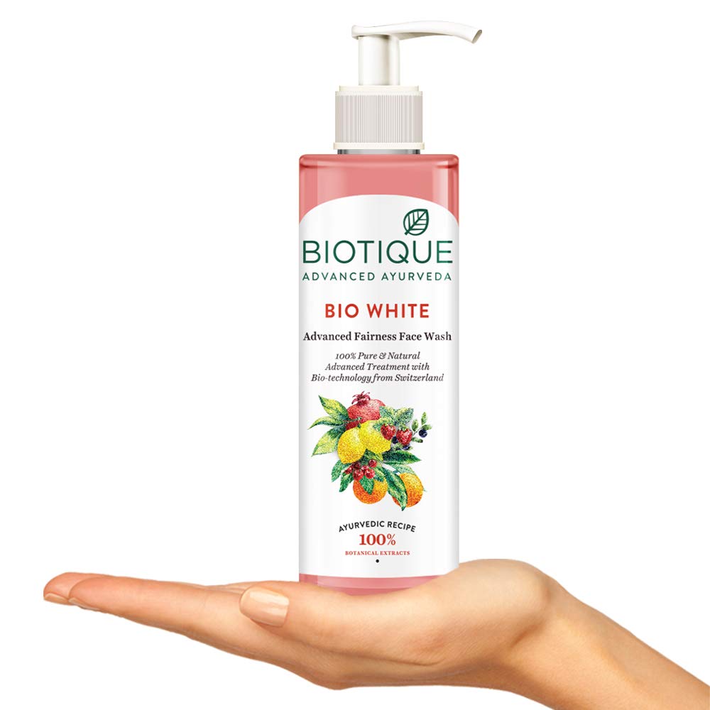 Biotique Bio White Advanced Fairness Face Wash 200ml & Bio Milk Protein Whitening Face Pack 50g - Brightening & Rejuvenating Skincare Set for All Skin Types | Daily Cleansing & Glow Treatment for Radiant Complexion