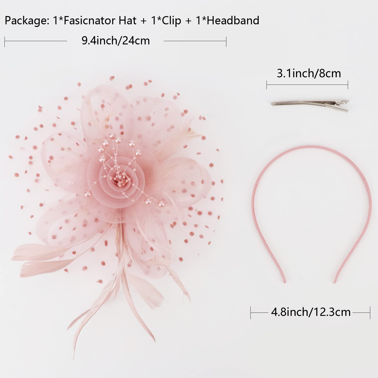 Elegant Women's Kentucky Derby Fascinator Hats with Flower, Headband & Clip - Tea Party Headwear for Women & Girls - Perfect for Weddings, Races & Special Occasions