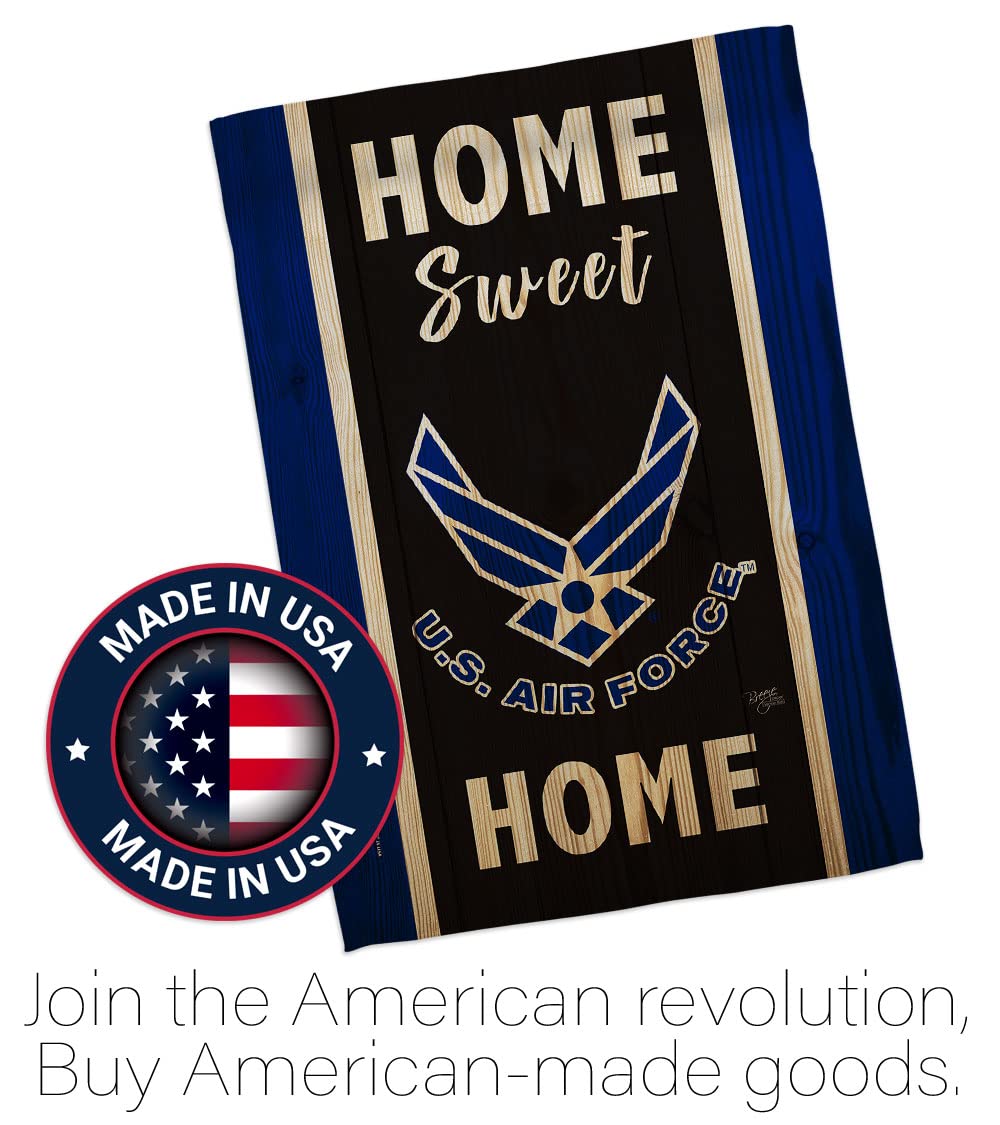 Breeze Decor Home Sweet Air House Flag Set - USAF Armed Forces American Military Veteran Retiree Official Decoration Banner - Double-Sided Made in USA - Perfect for Garden, Yard, and Patriotic Home Decor