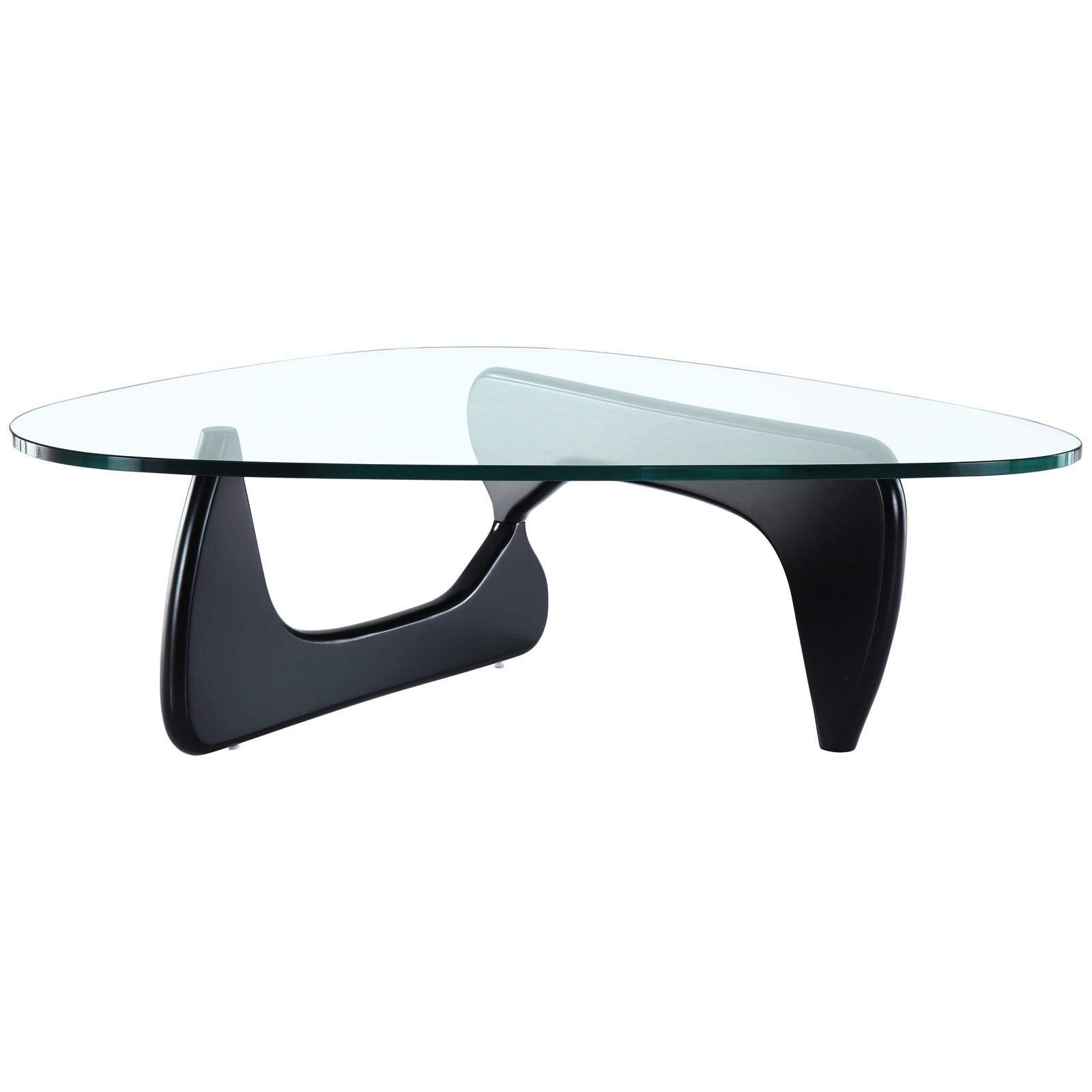 Premium Black Glass Top Triangle Coffee Table - Modern Living Room Centerpiece for Stylish Home Decor