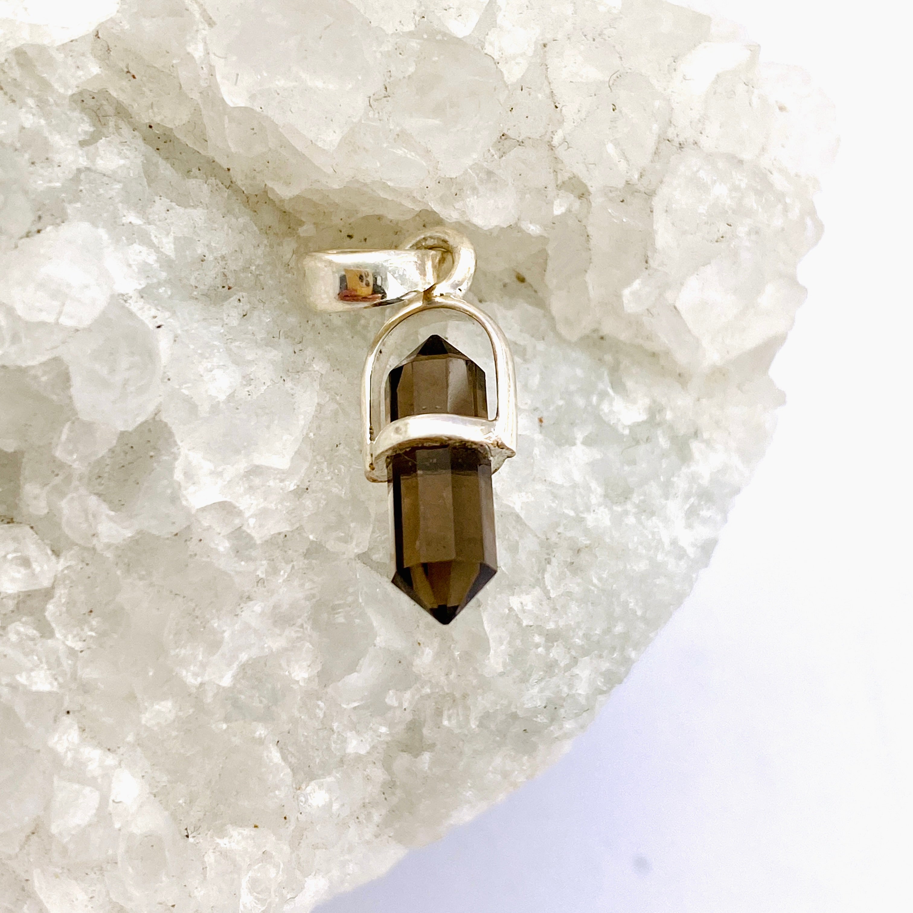 Natural Gemstone Double Point Pendant Necklace - Vertical Healing Crystal Jewelry PPGJ1010 for Meditation, Yoga & Spiritual Energy