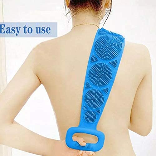 NOBILEA Silicone Body Scrubber - Exfoliating Bath Brush Belt for Deep Cleansing, Skin Renewal & Dead Skin Removal - Perfect for Men, Women & Kids (Multicolor) - Ideal for Shower, Spa & Daily Skincare Routine