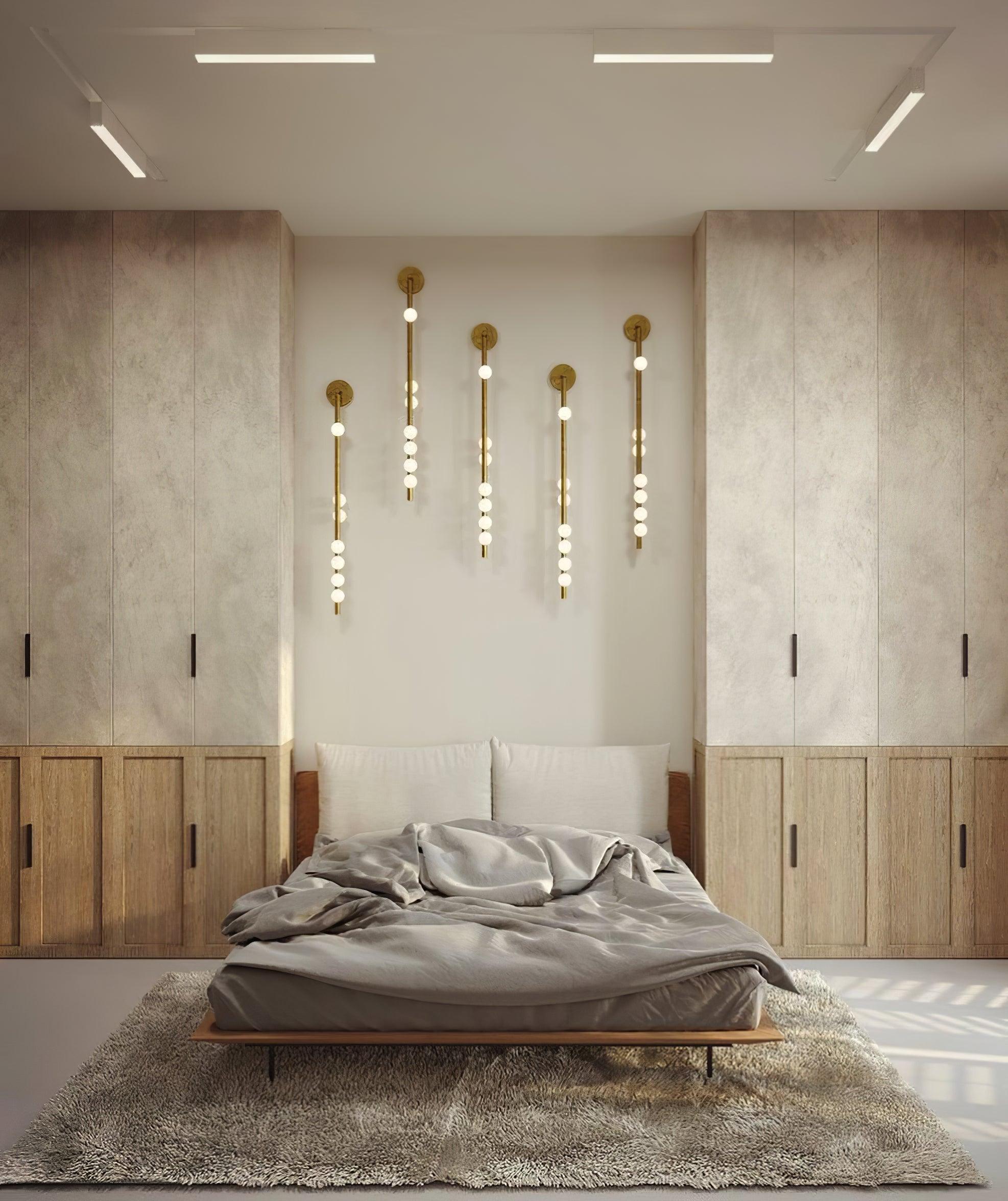 Brass Glass Tube Plug-in Wall Sconce Light - Vintage Industrial Style for Bedroom, Living Room, or Hallway Lighting