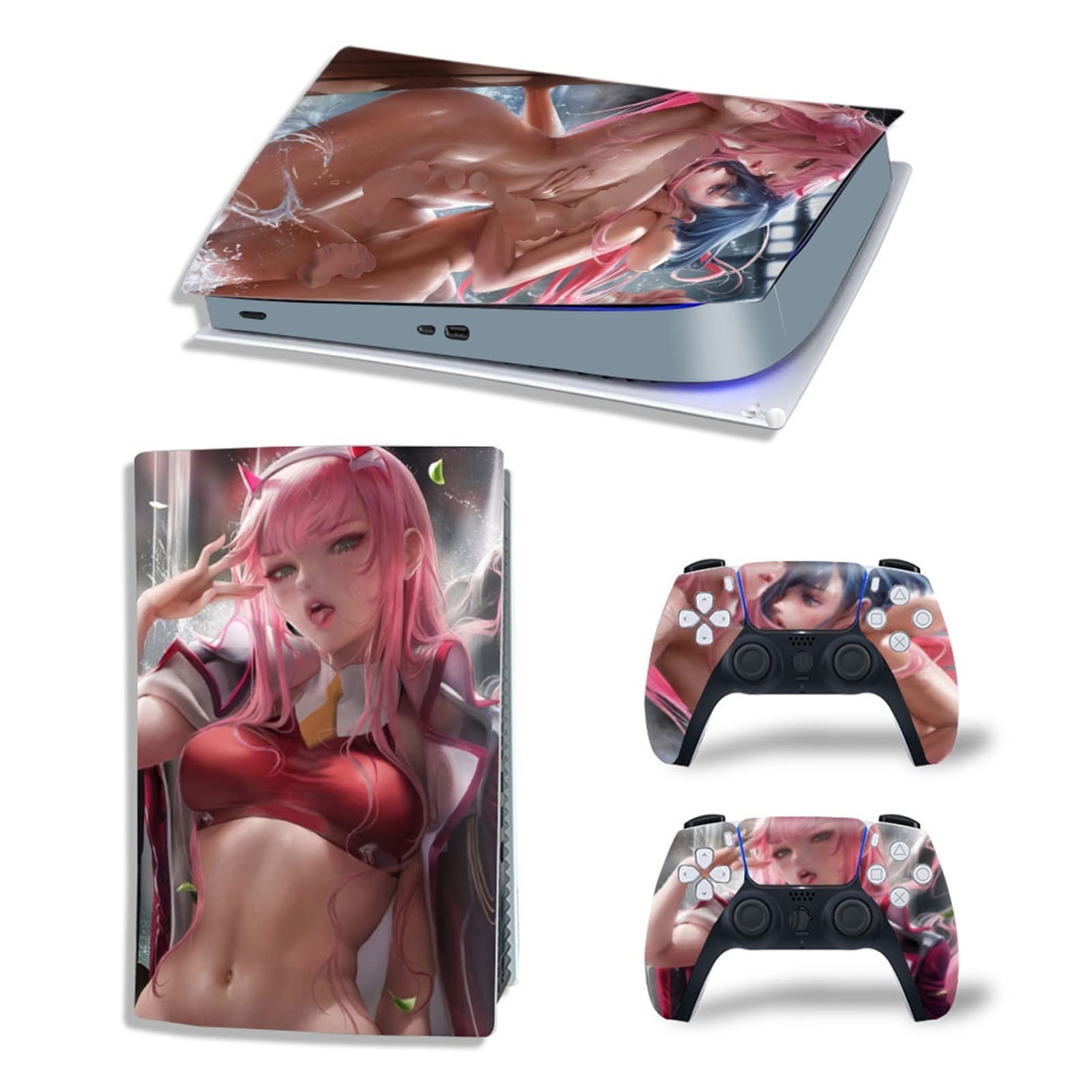 Anime Console Vinyl Wrap for PS5 Digital Edition - Scratch-Resistant, Bubble-Free, Durable Skin with 2 Controller Decals | Perfect for Gaming Setups & Customization