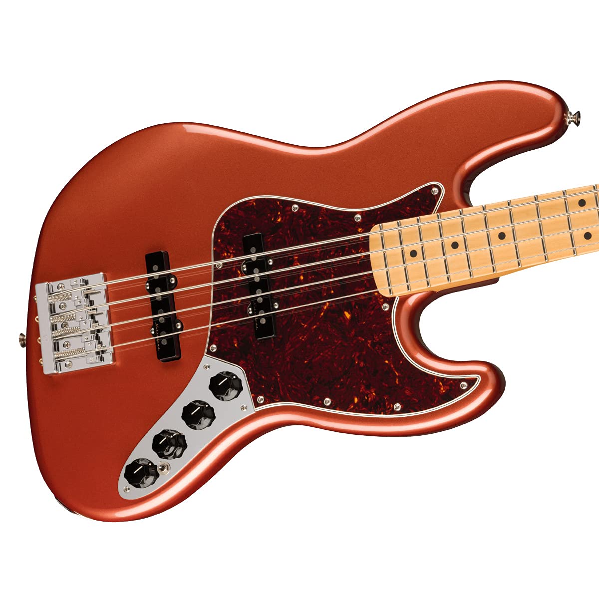 Fender Player Plus Jazz Bass Guitar - Aged Candy Apple Red Finish, Maple Fingerboard | Professional Electric Bass for Recording, Live Performances & Studio Sessions