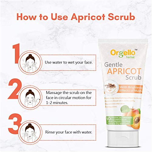 Orgello Herbal Neem & Aloe Vera Face Wash for Acne, Pimples & Dry Skin - Gentle Cleanser for Men & Women | Exfoliating Whitening Apricot Face Scrub for Normal, Oily & Dry Skin | Pack of 2 (100g Each) | Daily Skincare Routine for Clear & Glowing Complexion