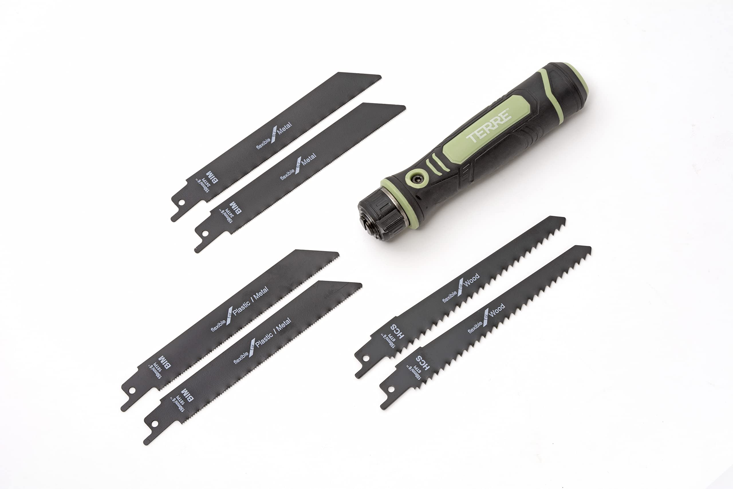 Adjustable Jab Saw - 6 Blades for Wood, Metal & Drywall Cutting - DIY & Construction