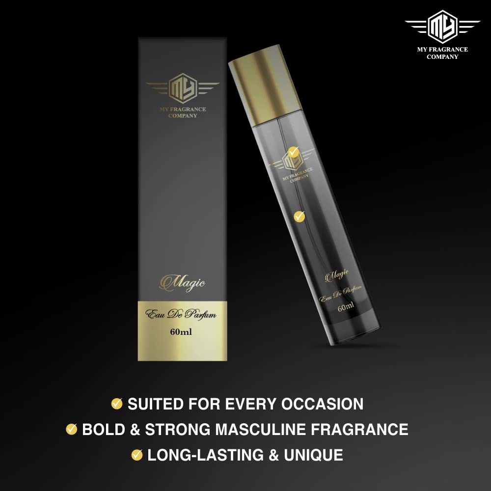 Premium Men's Cologne - MY FRAGRANCE Long Lasting Fresh & Soothing Perfume Spray (60ml, Magic Scent) | Luxury Fragrance Gift for Him | Perfect for Date Night, Office & Special Occasions