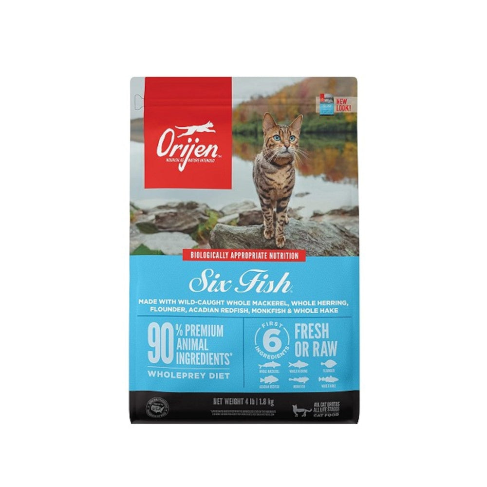 Premium 6 Fish Formula Adult Cat Dry Food - High Protein, Grain-Free, USA Made - Ideal for Indoor & Outdoor Cats, Weight Management & Healthy Skin