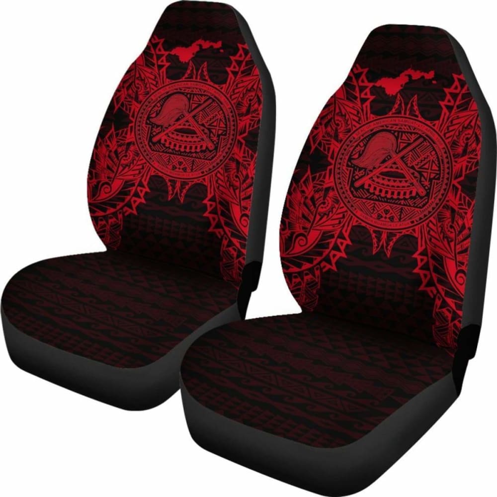 Premium American Samoa Car Seat Covers with Seal Map Design - Durable Red Auto Accessories for Cars, Trucks & SUVs - Perfect for Road Trips, Commuting & Vehicle Protection