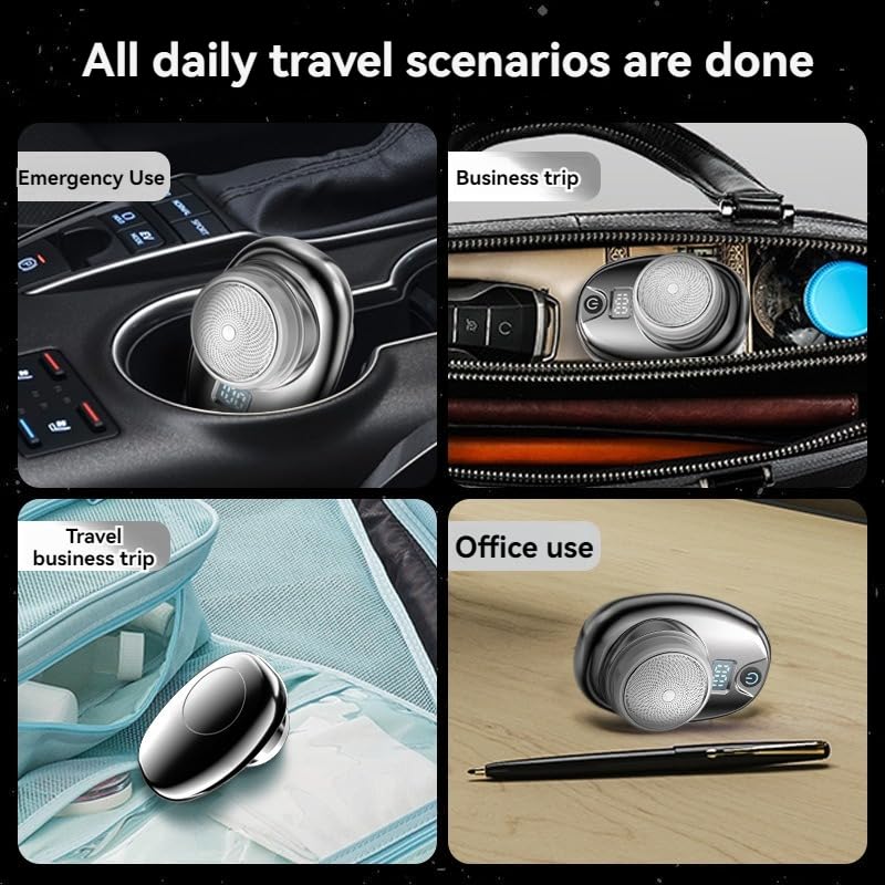 Mini Portable Electric Shaver for Men - Waterproof USB Rechargeable Travel Razor with Black-Silver Gradient Design | Perfect for Business Trips, Gym Bags & Daily Grooming
