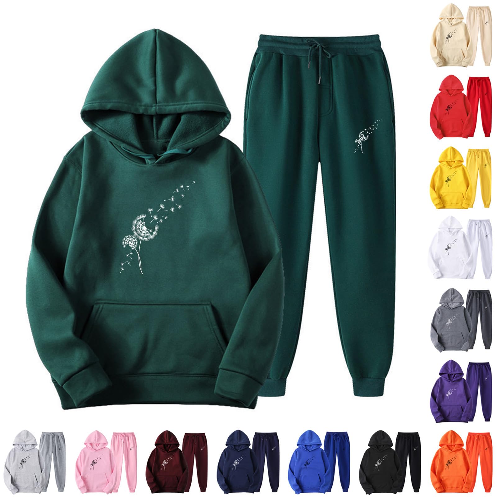 Trendy 2-Piece Tracksuit Set for Teen Girls & Women - Hooded Sweatshirt & Jogging Pants Comfy Outfit | Perfect for Gym, Running, Yoga & Casual Wear