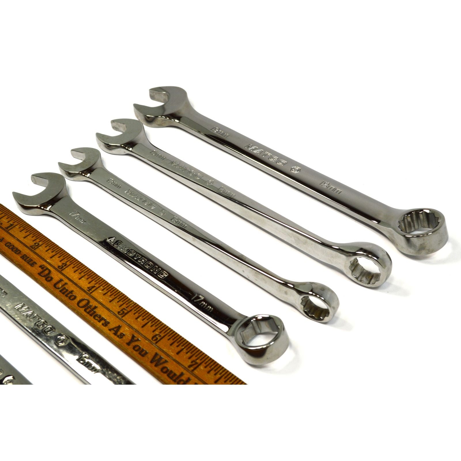 Premium 7-Piece Mixed Wrench Set - Matco & Armstrong Metric Combo & Flare Nut Wrenches - Perfect for Automotive Repair, DIY Projects & Professional Mechanics