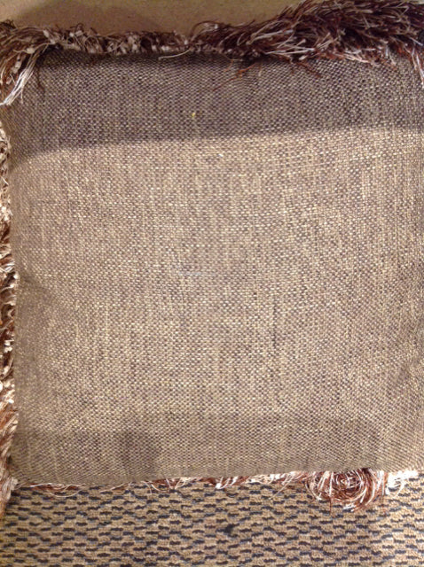 18 Inch Brown Fringed Pillow - Soft & Stylish Home Decor for Living Room, Bedroom, or Sofa