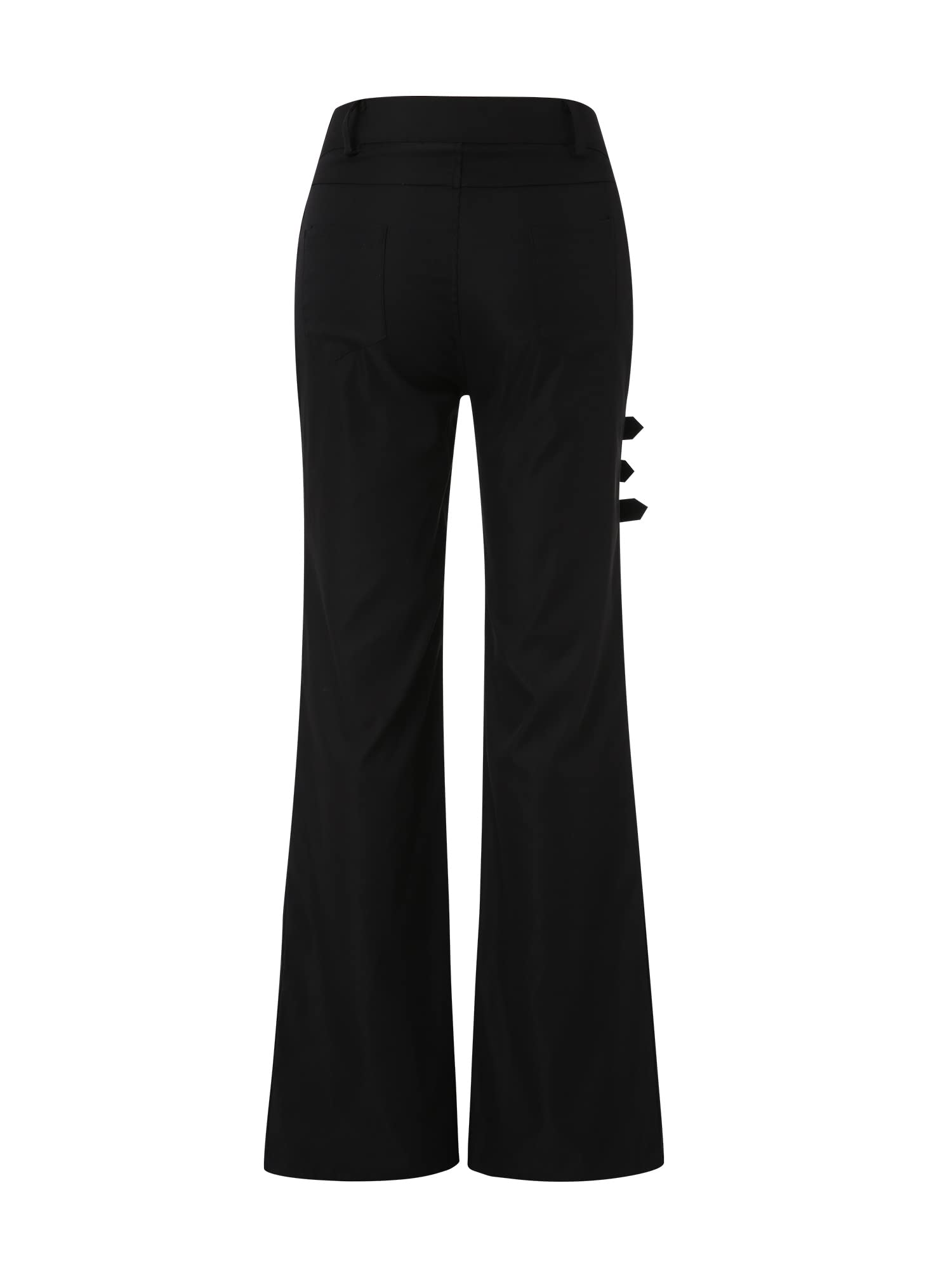 Women's High Waisted Black Cargo Pants with Pockets - Baggy Streetwear Solid Casual Pants for Women | Perfect for Urban Fashion, Outdoor Adventures & Everyday Wear