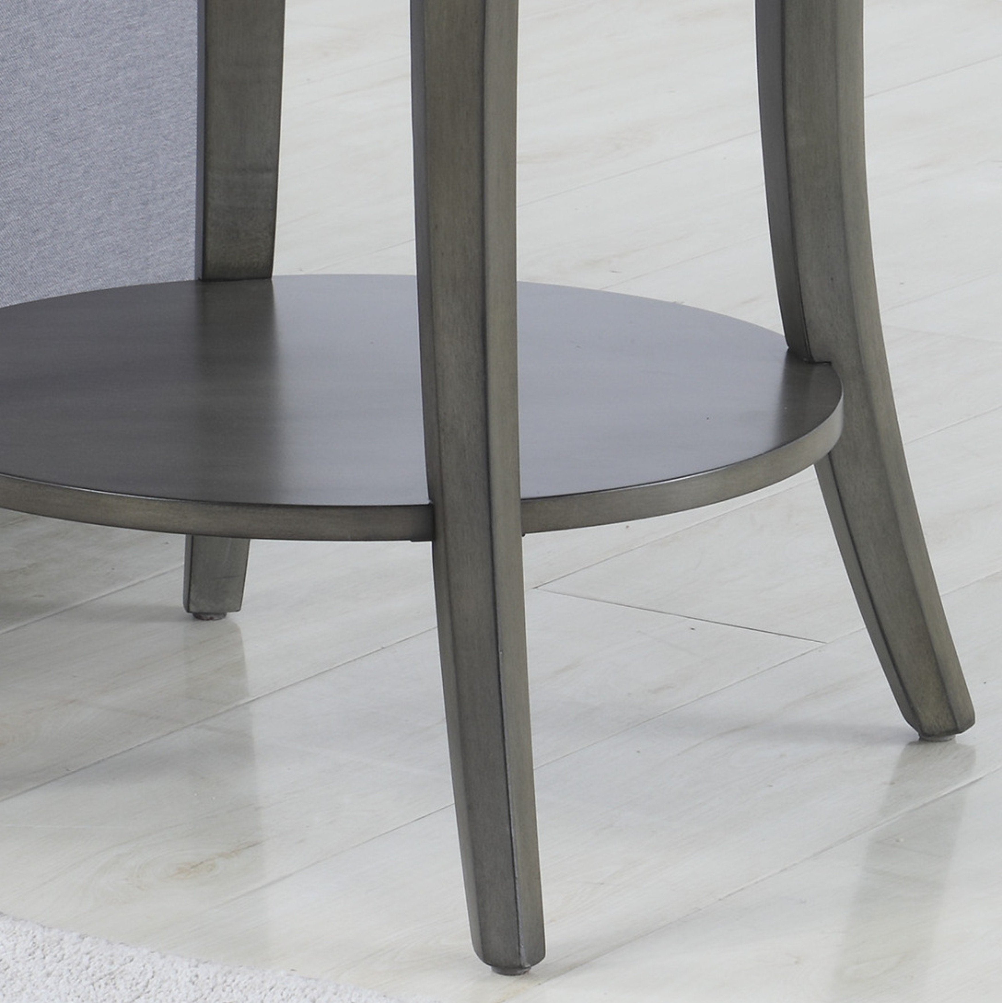 Roundhill Furniture Perth Contemporary Oval Shelf End Table - Modern Gray Side Table for Living Room, Bedroom & Office - Stylish Storage & Display Solution